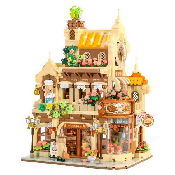 Christmas Toy Supplies Inbrixx Creative City Street View Kumamoto Baking Building Blocks2024 NEW DIY Furniture Decoration Model Bricks Girl