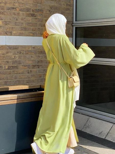 Casual Kimono Abaya Turkey Plain Crepe Open Abayas for Women Dubai Islamic Clothing Muslim Hijab Dress Ramadan Eid Kaftan Robe 240529