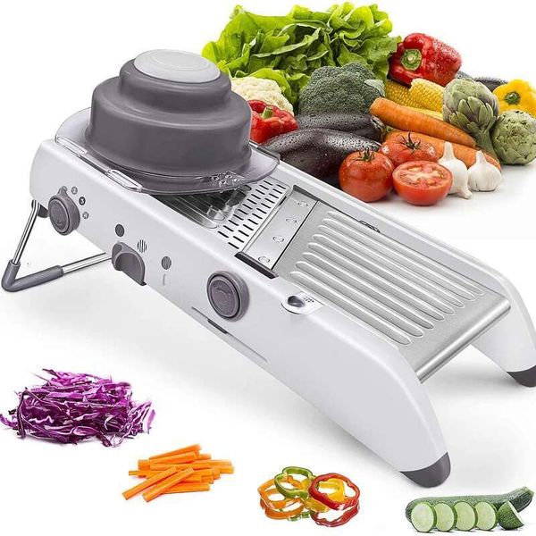 Ralador para vegetais ajustável Mandoe Slicer Stainless Aço Cuttador Multifuncional Multifuncional Chopper Kitchen Accessoires