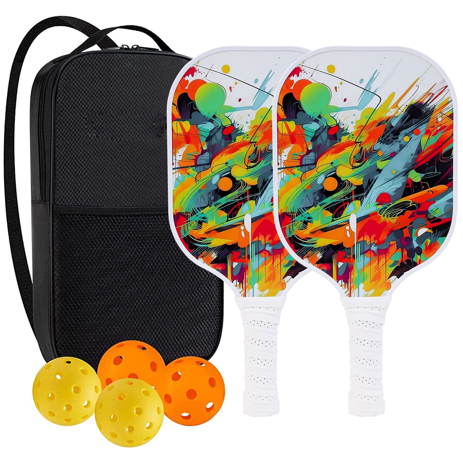 High-Performance Fiberglass Pickleball Paddle for Competitive Outdoors Games 2 Paddle & 4 ball & 1 bag 9905
