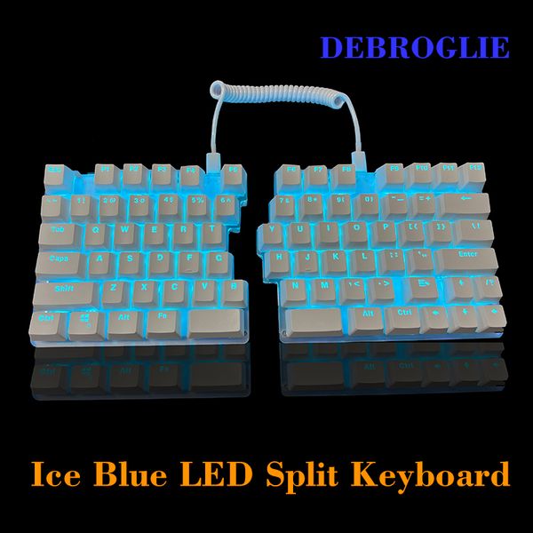 LT78 Split Macro Keyboard 78keys White Mechanical Multi- Modes LED Backlight Programmable Ergonomics Type C cable Win 7 8 10 MAC