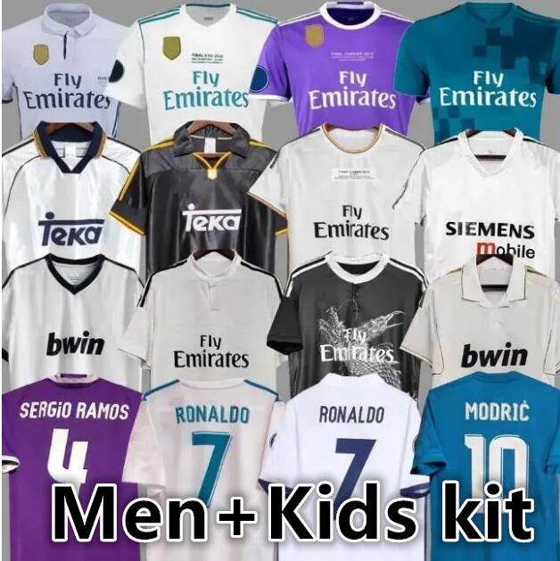 Retro Soccer Jerseys long sleeve Football shirts GUTI Ramos SEEDORF CARLOS 03 04 06 07 11 13 14 15 16 17 18 real madridjerseys RONALDO ZIDANE RAUL f