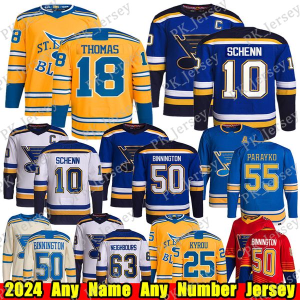 #18 Robert Thomas Reverse Retro hockey jersey #10 Brayden Schenn Jake Neighbours Kyrou Binnington Colton Parayko Brett Hull Pavel Buchnevich