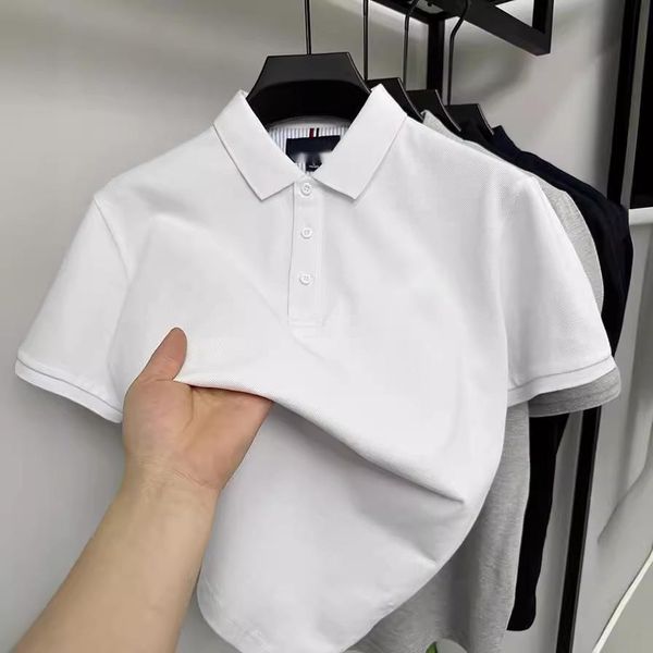 Hilfigers Mens Designer Classic T-Shirts Versatile Trendy Mens Collar Short Sleeved T-shirt Made Pure Cotton Polo Shirt Comfortable Breathab