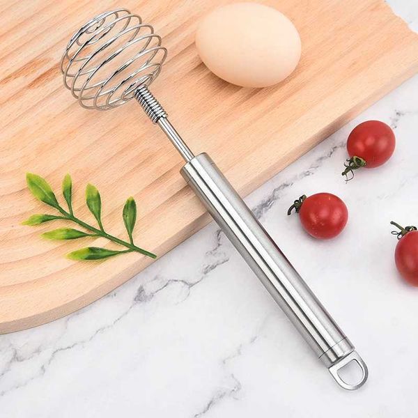 Stainless steel ball spring mixer semi-automatic egg mixer handheld butter mixer avocado and potato mixer kitchen baking tool W241102