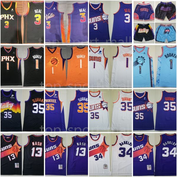 Mens Basketball 35 Kevin Durant Jerseys 1 Devin Booker Shirt Bradley Beal Jusuf Nurkic Eric Gordon Grayson Allen Josh Okogie Steve Nash Char