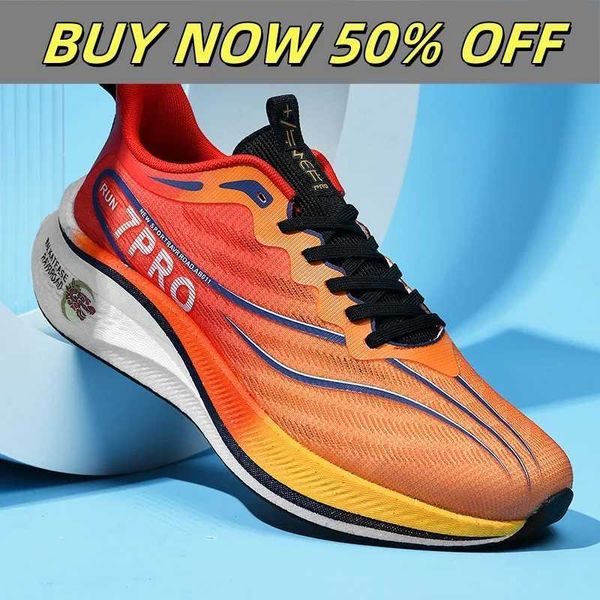 Carbon Plate Marathon Mens Sports Running Shoes Casual Breathable Lightweight Womens Comfortable Athletic Nonskid Gym SneakersC250118