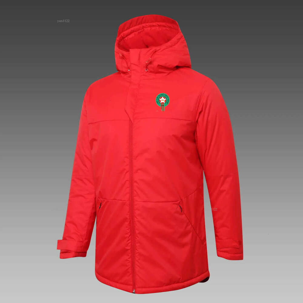 Morocco Down Winter Jacket Long Sleeve Clothing Fashion Coat Outerwear Puffer Soccer Parkas Team emblems customized