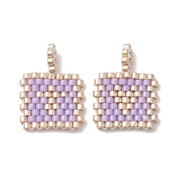 2 pièce de motif de métier à tisser à graines de rocailles rondes miyuki fait à la main