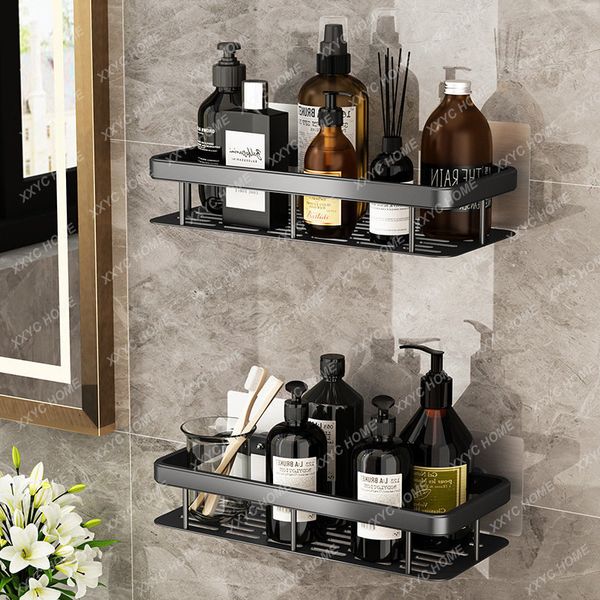 Bathroom Shelves Drilling Makeup Organizer Mental Corner Shelf Shampoo Storage Shelf Shower Wall Rack Bathroom Organizer 230831