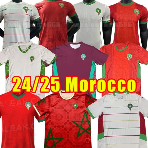 New 2024 2025 Morocco soccer jerseys home away 24-25 maillot de foot Ziyech Boufal FAJR Munir Ait Bennasser Amrabat football shirts Fans ver