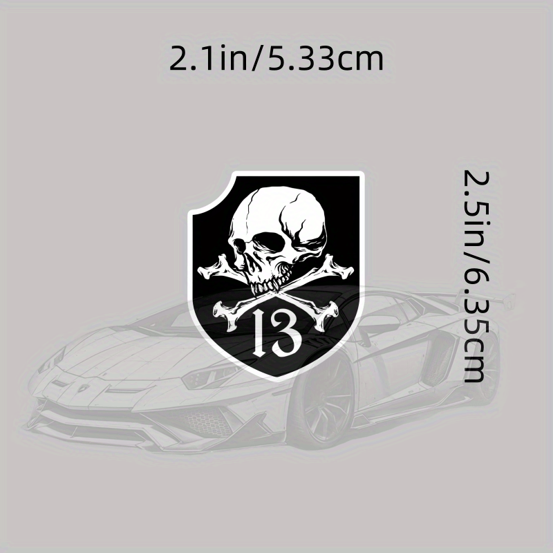 TEMU And Bones 13 Shield Vinyl Bumper Sticker - , Self-adhesive, Irregular Shape, Single Use For Car Window Decal, Car Window Decal | |