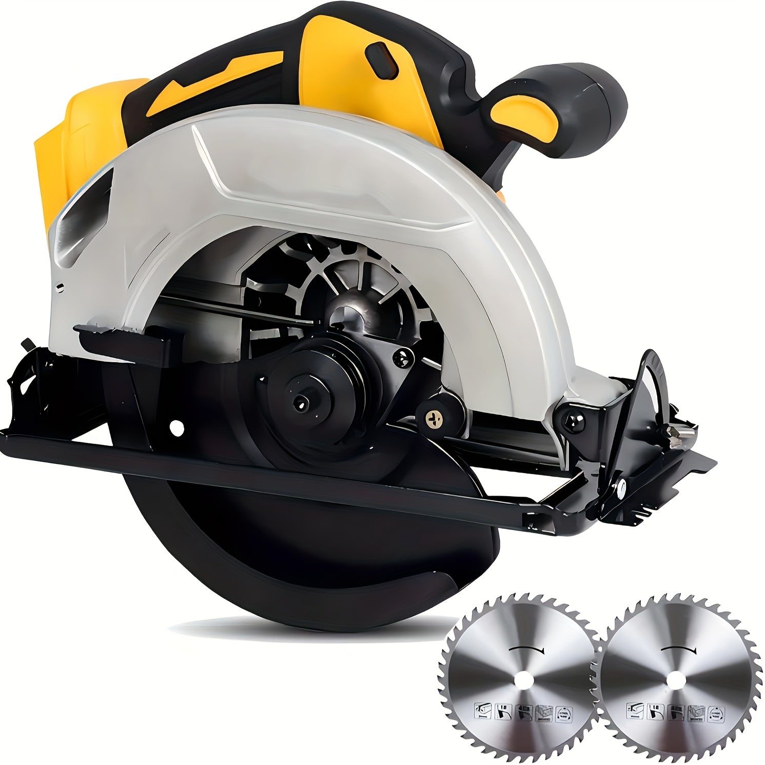 TEMU Cordless Circular Saw For 20v , 7-1-4 Inch Brushless Power Circular Saws, 0-50 Degree , Lightweight With 2 Blades For Woodworking, Stone &