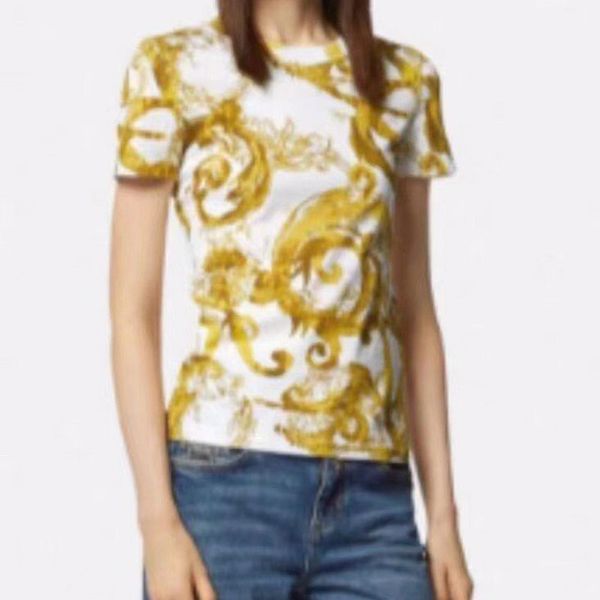 2024 Designers T-shirts Fashion T Shirts Mens Women New vintage floral print casual short-sleeved T-shirt white ladies top blouse Clothing d