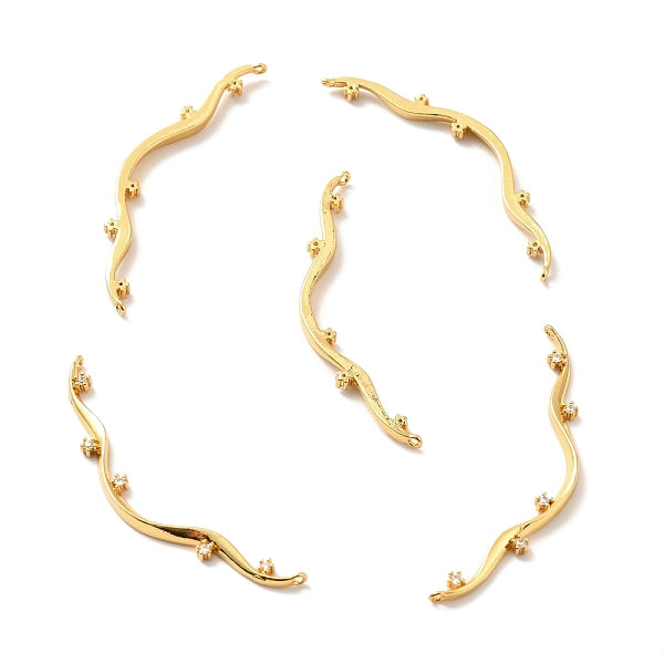 Charms connettore in ottone chiaro con zirconi cubici con placcatura a cremagliera