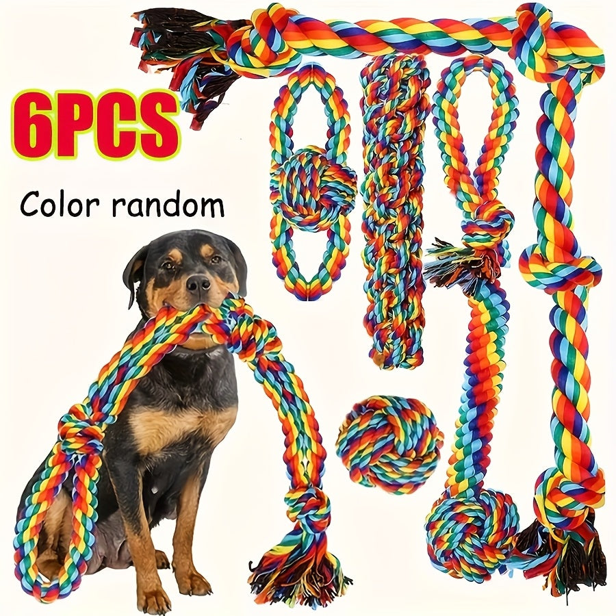 TEMU Dog Toy Rope, Bite-resistant, Teeth-cleaning Rope Knot, Interactive , Pet Grinding Rope, Puppy Chew Rope, Pet Supplies