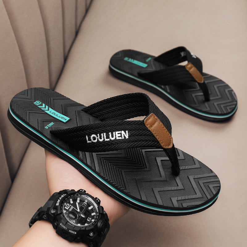 Summer Slippers Men Flip Flops Beach Sandals Non-slip Casual Flat Shoes New Slippers Indoor House Shoes For Men Outdoor Slides