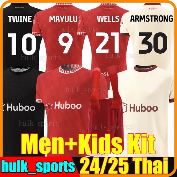 24 25 BrIsToL City soccer jerseys WELLS ARMSTRONG 2024 2025 The Robins Football ShirtsMEHMETI MAYULU KNIGHT TWINE TANNER MCNALLY CORNICK Men