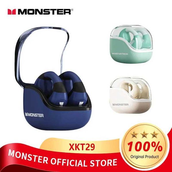 Cell Phone Earphones Monster XKT29 Wireless Bluetooth 54 Earphone Clip Earphones HiFi Music Touch Earphones Gaming Earphones with Microphone