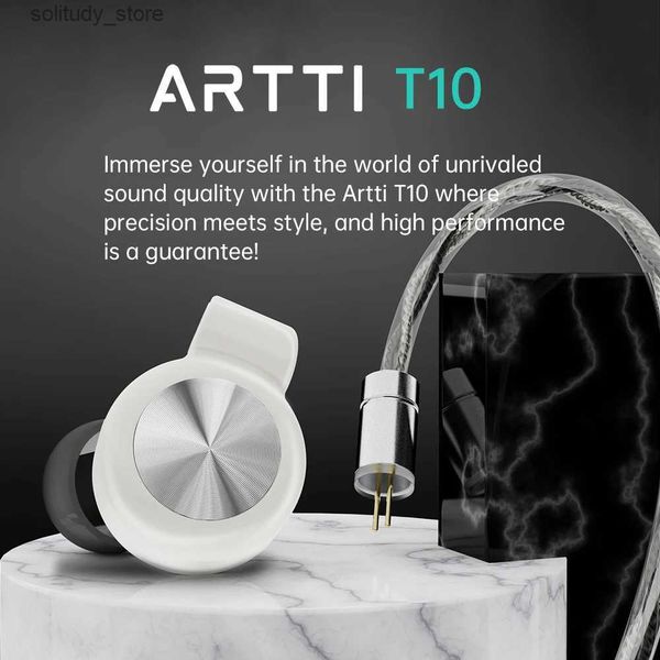 Cell Phone Earphones ARTTI T10 HIFI flat wired best in ear IEMs headphone 14.2mm driver stereo bass monitor headphone with 0.78 2pin 4.4-3.5