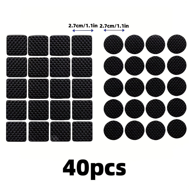 TEMU 40-pack Black Rubber Furniture Pads, Anti-slip & Collision Protection, For Table, Chair, Sofa, Bed, Refrigerator Feet