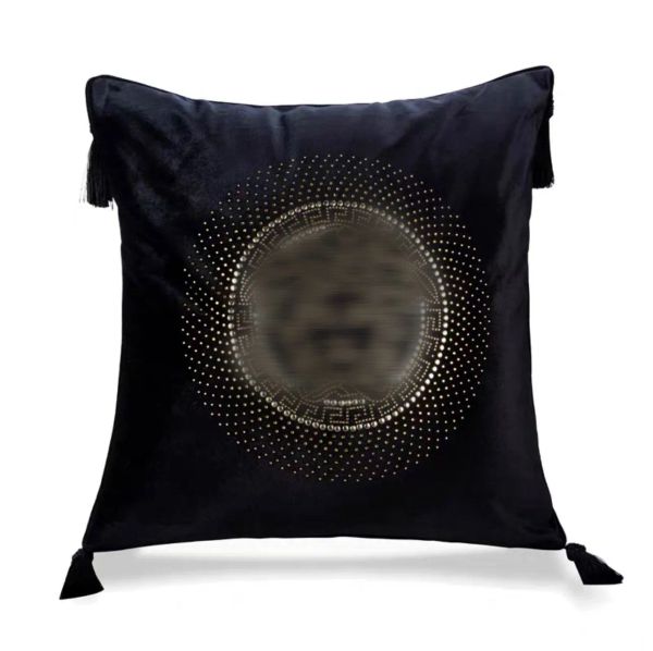 Luxury pillowcase designer cushion cover, high-quality velvet fabric, crystal head pendant, tassel pattern, 9 colors available, 50 * 50cm fo