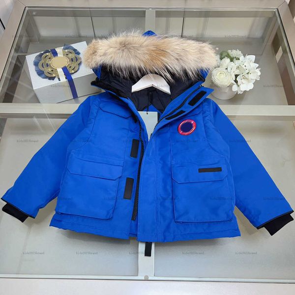 New Winter baby Jacket Complete labels down kids coat Size 110-150 Windproof design plush collar child overcoat