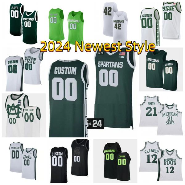 MSU Basketball Jersey Xavier Booker Coen Carr Jeremy Fears Gehrig Normand Nick Sanders Custom Stitched Mens MSU Jerseys 2024 new