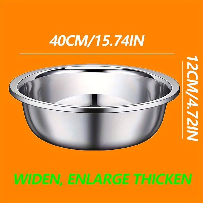 TEMU Kitchen Stainless Steel Basin, Vegetable Washing Basin, Stainless Steel Mixing Bowls Metal Mixing Bowls Extra Large Basin Salad Basin Edge