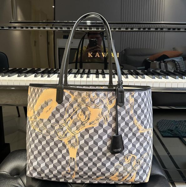 Women shopping LOUP NOIR bags totes SHOPPER LARGE Cheval Bordeaux Highest quality Card Holders shoulder bag single-sided Real handbag F7