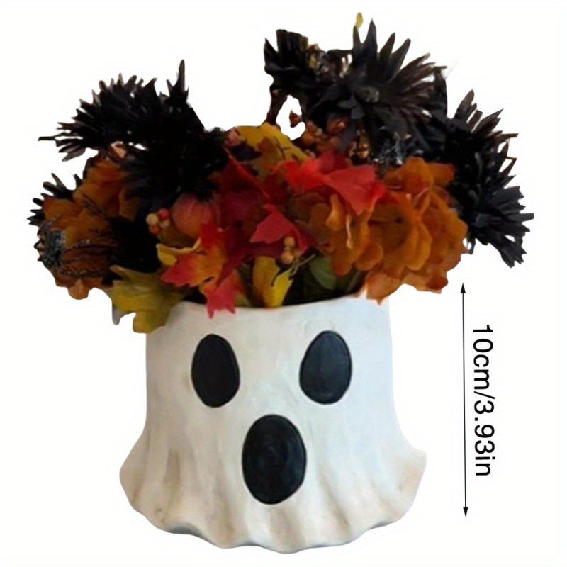TEMU Small Bucket Vase Halloween Planter Pot Cute Bucket Creative Resin Planter Flowerpot Ornament Decor Suitable For Birthday Gag Gifts : Vase Only,