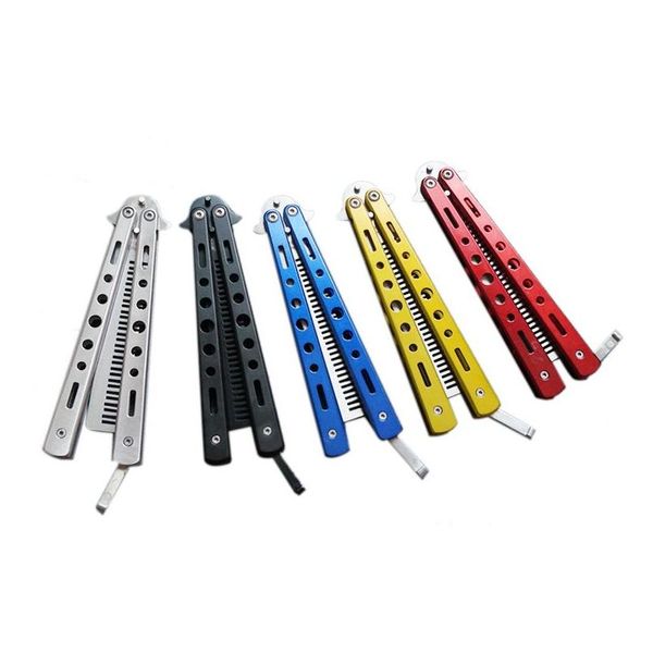 Hair Brushes 2021 Fashion Delicate Pro Salon Stainless Steel Folding Training Butterfly Practice Style Knife Comb Tool Drop Delivery P Dhd27