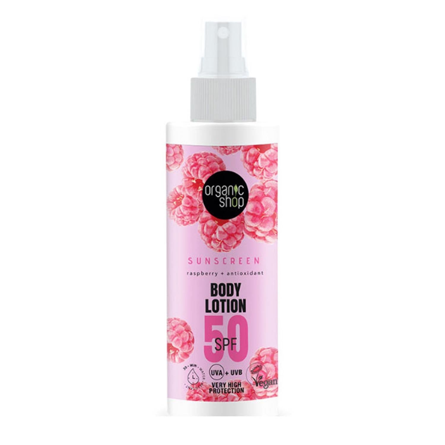 Organic Shop Raspberry Body Lotion Spf50 150ml