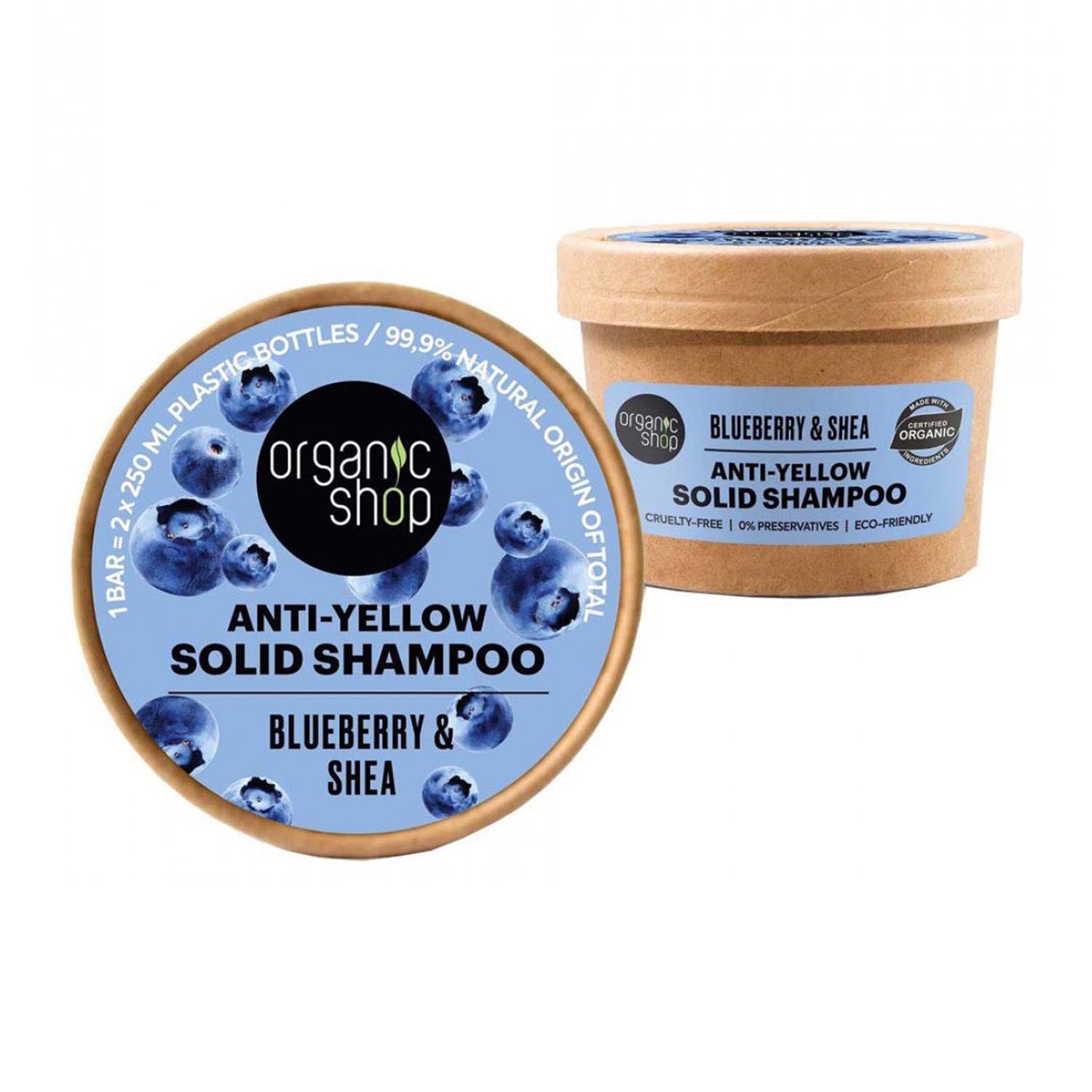 Organic Shop Blaubeer-Anti-Gelb-Festshampoo 60 g
