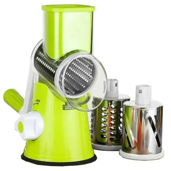 Vegetable Cutter Slicer Manual Kitchen Cheese Chopper Machine With 3 Sharp Drums Multifunctional Garlic Potato ShredderXJ240903