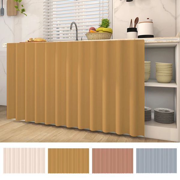 Nordic Short Curtains Dustproof Half-curtain for Kitchen Cabinet Storage Shelf Wardrobe Cover Window Door Curtain Home Decor