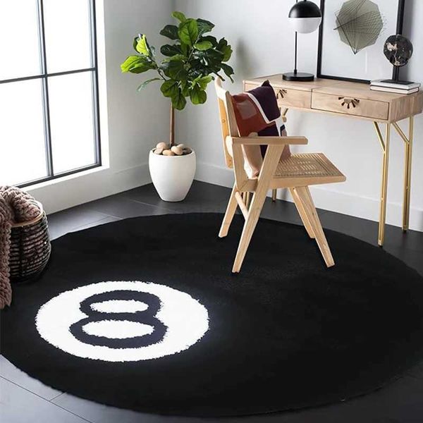 Black 8 Non-slip Rugs Living Room Sofa Coffee Table Floor Carpets Dirty Resistant Study Bedroom Vintage Black Plush Floor MatsY240729