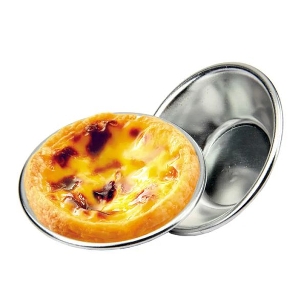 Tart Molds Tiny Pie Tartlets Dessert Mold Aluminum Pans Tin Puto Cup Bakeware Cake Cookie Mold Round Resuable Nonstick Baking Tools 7CM LL