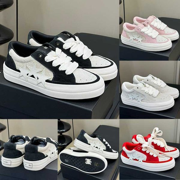 Men designer Sneakers Summer Women Skating Shoes Rubber sole suede leather upper leather star shaped decal wide shoelace breathable couple c