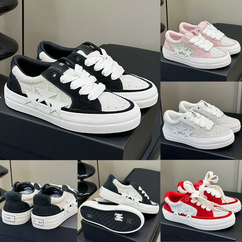 Men designer Sneakers Summer Women Skating Shoes Rubber sole suede leather upper leather star shaped decal wide shoelace breathable couple casual sp