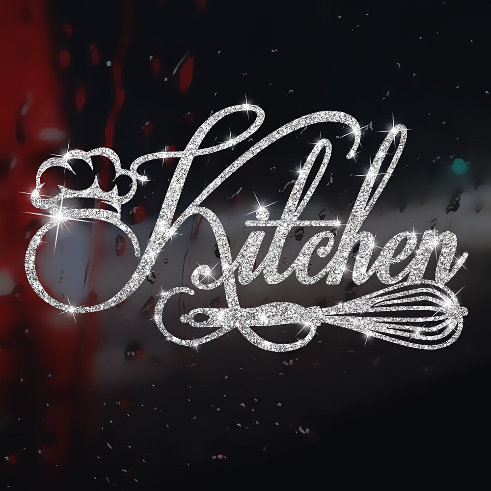 TEMU [] Chef Hat & Whisk Kitchen Wall Decal - Sparkling, Self-adhesive Vinyl Sticker With Colorful Utensils Design, Home And Restaurant Decor, Chef's