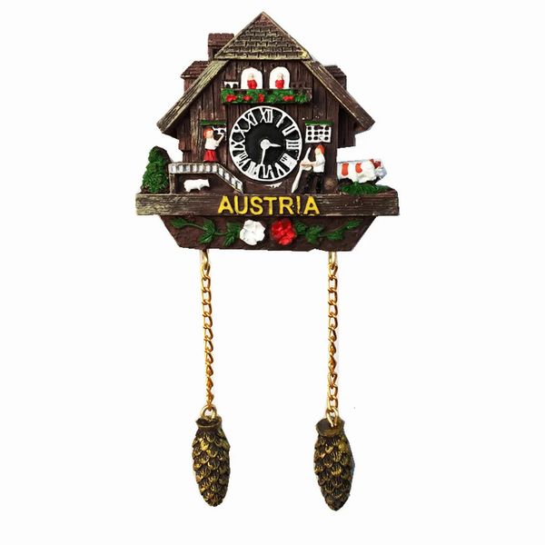 BABELEMI Austria Cuckoo Clock Travel Souvenir Fridge Magnet Cartoon Shape Refrigerant Magnetic Stickers Childrens Gift Toys 240927