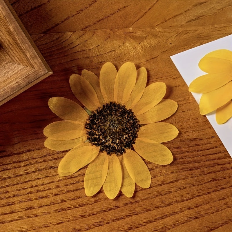 TEMU 20pcs Embossed Sunflowers Used For Diy Phone Cases, Photo Frames, Coasters, Greeting Cards, Decorative Paintings, Small Accessories, Bracelets,