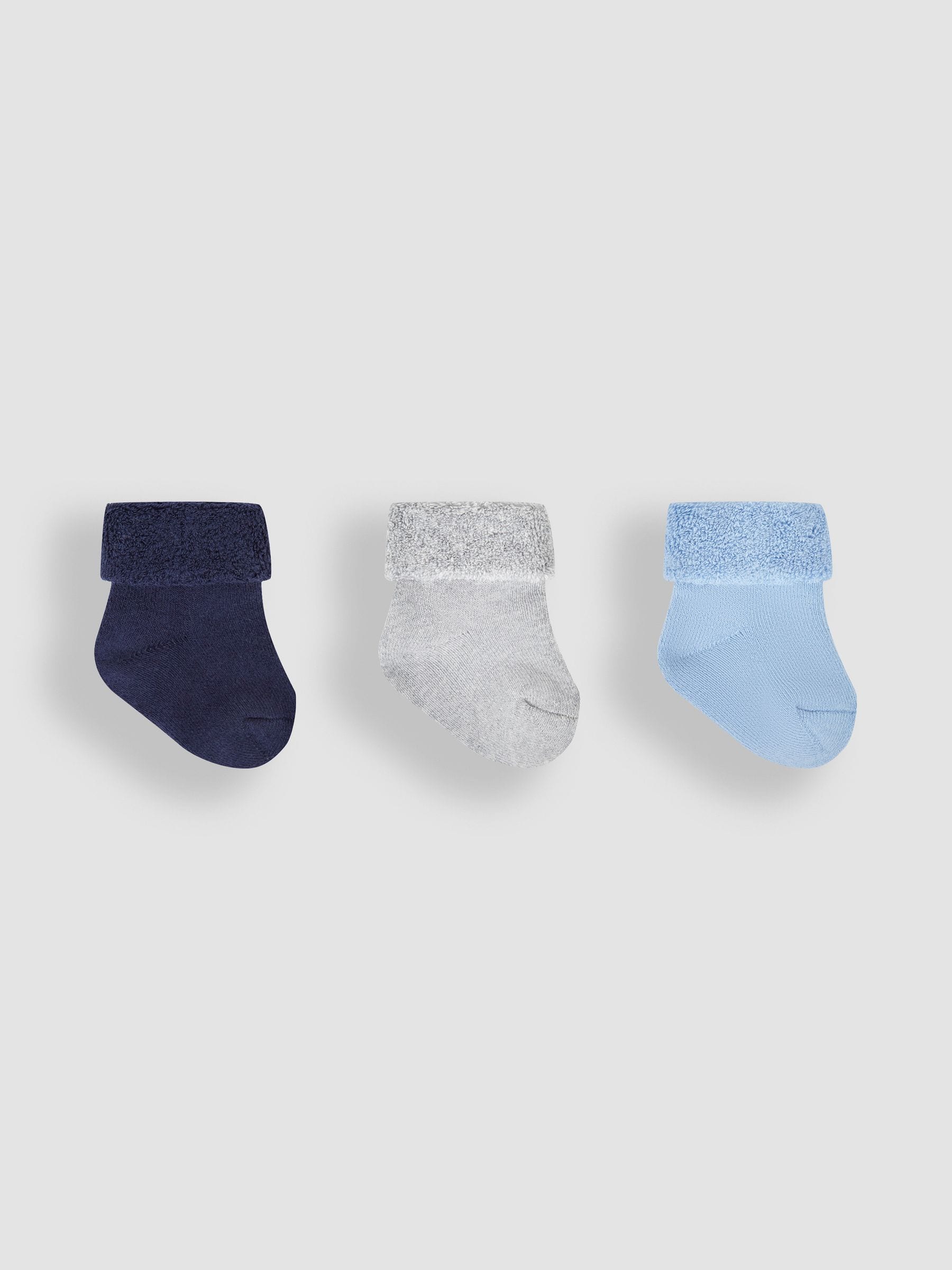 Navy Blue 3-Pack Baby Socks 0-6 Mths