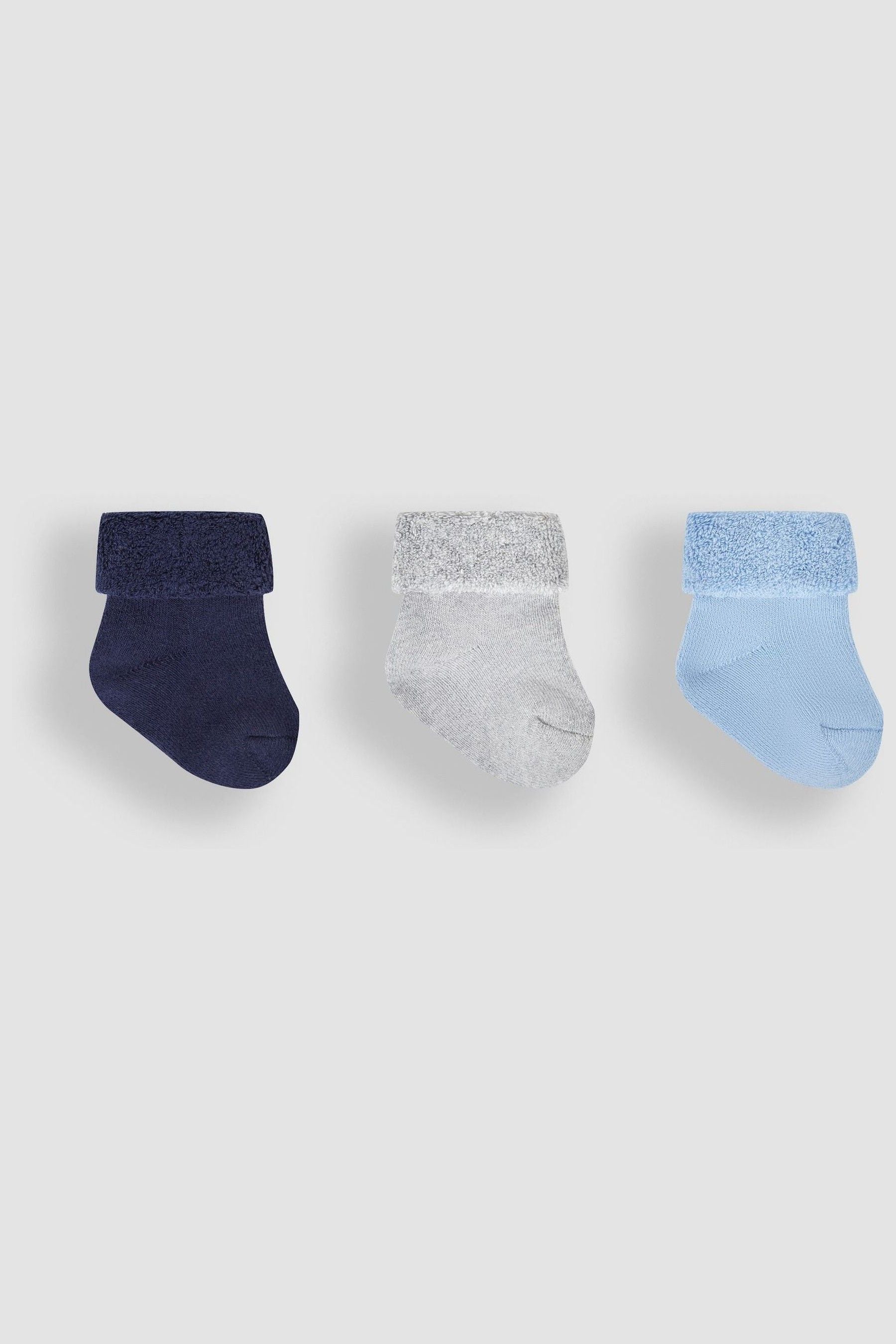 Navy Blue 3-Pack Baby Socks NEWBORN