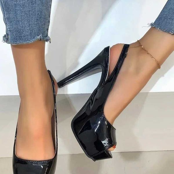 Wens Shoes 2024 Hot S rasos Wens High H Fi Peep Toe Party Sandals Wens New plus size sandálias de salto alto sólido Y241203
