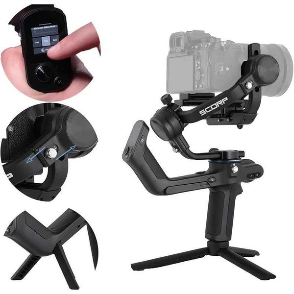 Stabilizers Stabilizers FeiyuTech SCORP-1 3-Axis Handheld Gimbal Stabilizer Handle Grip for DSLR Camera with Display Screen Simplified Versi