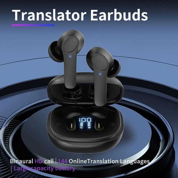 Headset Intelligent Voice Translation Headphone Translator Multilingual Bluetooth Wireless Simultaneous Translation Machine Z241019