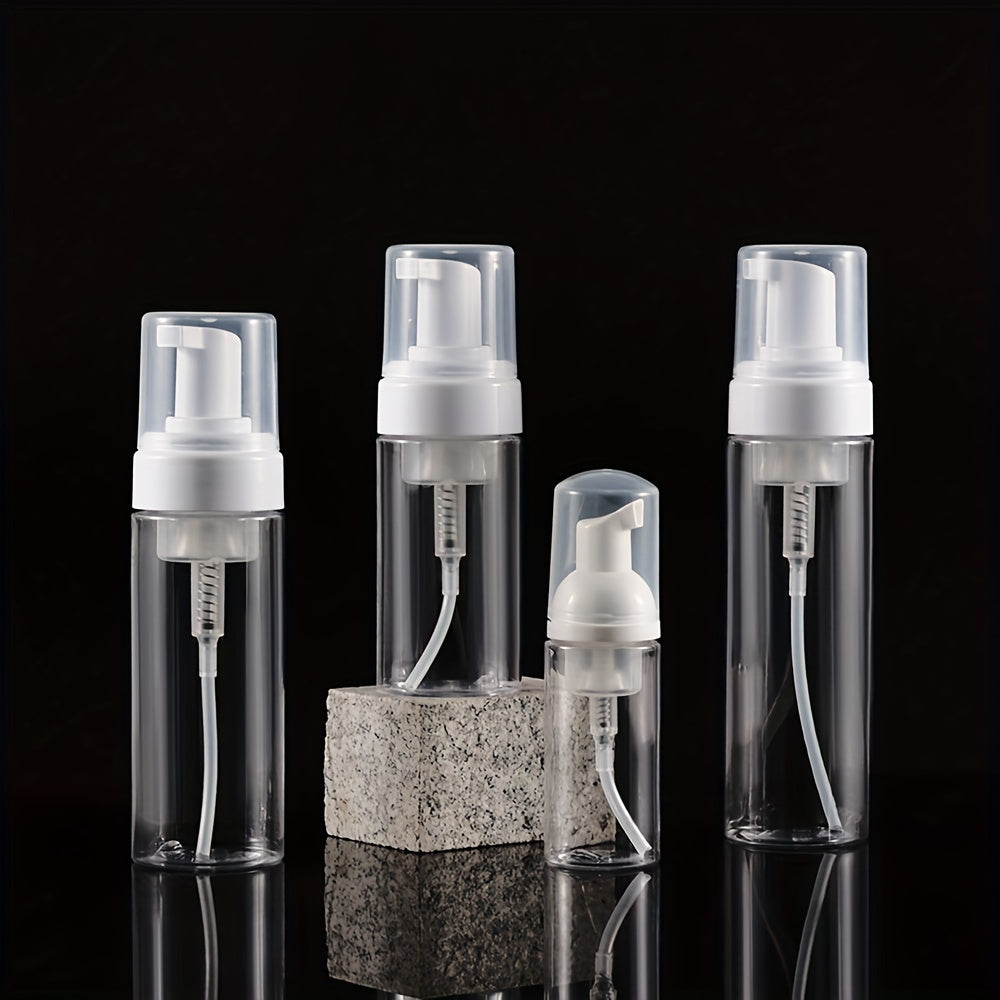 TEMU 1pc Refillable Foaming Soap Dispenser Bottle - 50--150-200ml, Clear Plastic Pump For Hand Soap, Shampoo, Lash Cleanser - Portable, &