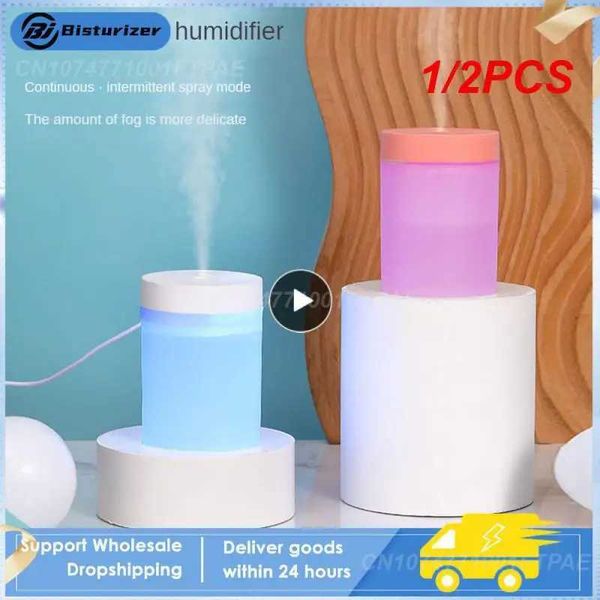 Humidifiers Humidifiers 12PCS Air Humidifier Mini Portable Sprayer USB Colorful Atmosphere Light Mute Large Spray Aromatherapy Machine Car O